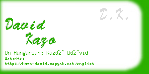 david kazo business card